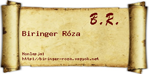 Biringer Róza névjegykártya