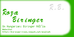 roza biringer business card